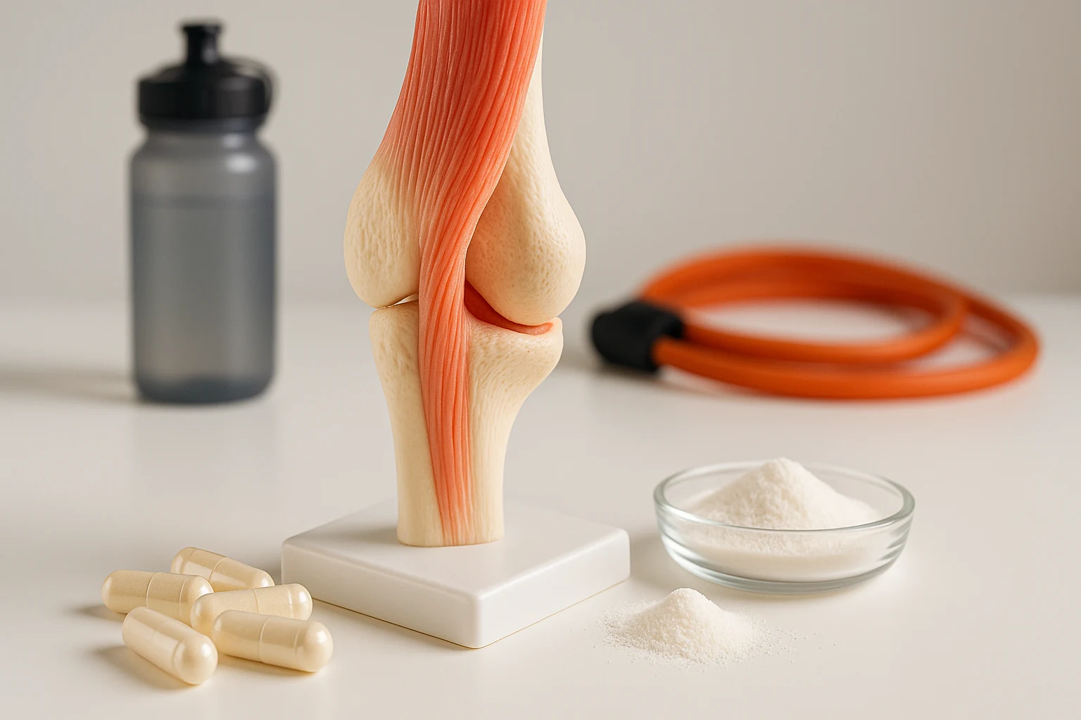 Compléments de collagène hydrolysé et modèle anatomique de tendon pour sportifs
